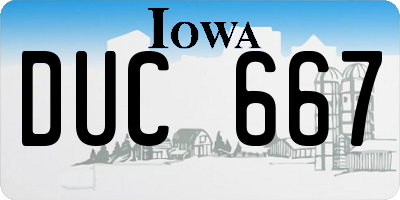 IA license plate DUC667