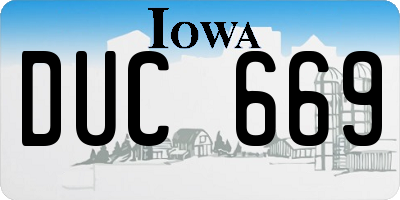 IA license plate DUC669