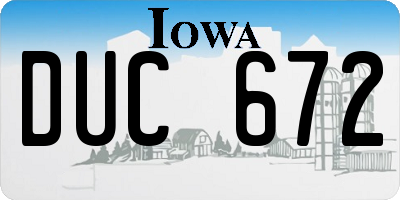 IA license plate DUC672