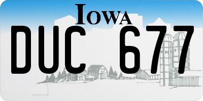 IA license plate DUC677