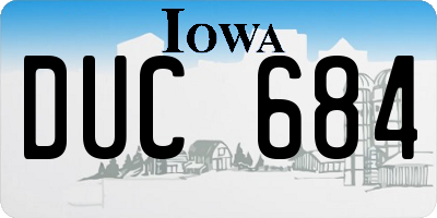IA license plate DUC684