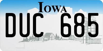 IA license plate DUC685