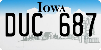 IA license plate DUC687