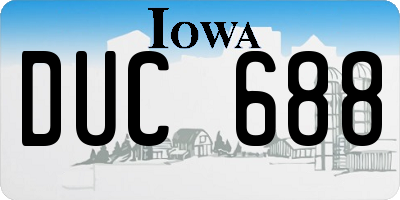 IA license plate DUC688