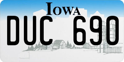 IA license plate DUC690