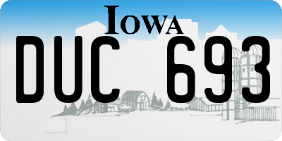 IA license plate DUC693