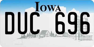 IA license plate DUC696
