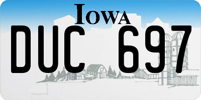 IA license plate DUC697