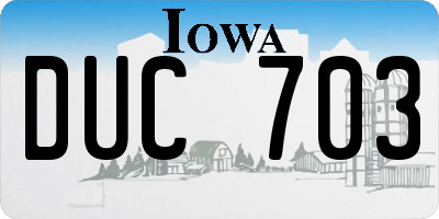 IA license plate DUC703