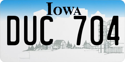 IA license plate DUC704