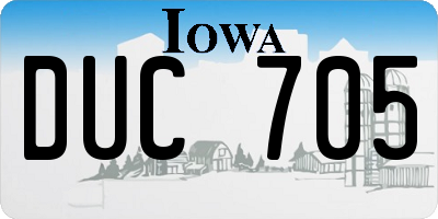 IA license plate DUC705