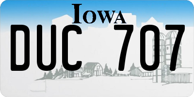 IA license plate DUC707