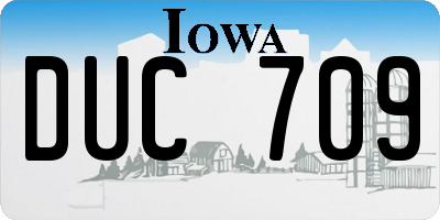 IA license plate DUC709