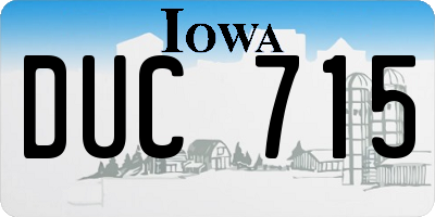 IA license plate DUC715