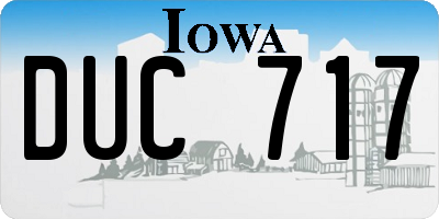 IA license plate DUC717