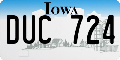 IA license plate DUC724