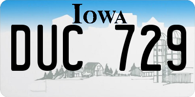 IA license plate DUC729