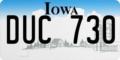 IA license plate DUC730