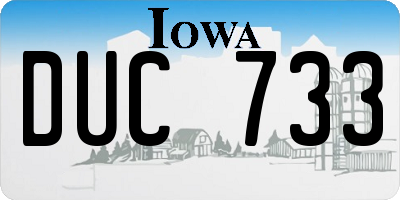 IA license plate DUC733