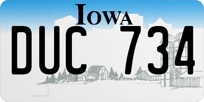 IA license plate DUC734