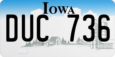 IA license plate DUC736