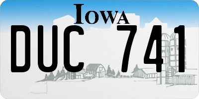 IA license plate DUC741