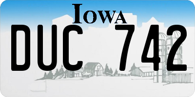 IA license plate DUC742