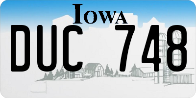 IA license plate DUC748