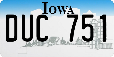 IA license plate DUC751