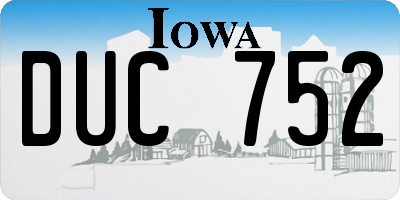 IA license plate DUC752