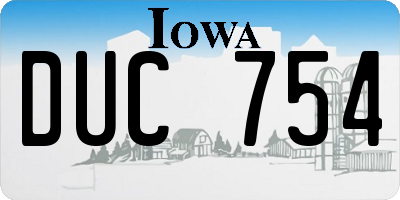 IA license plate DUC754