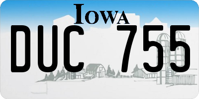 IA license plate DUC755
