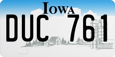 IA license plate DUC761