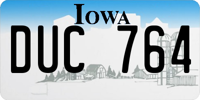 IA license plate DUC764