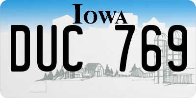 IA license plate DUC769