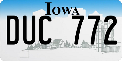 IA license plate DUC772
