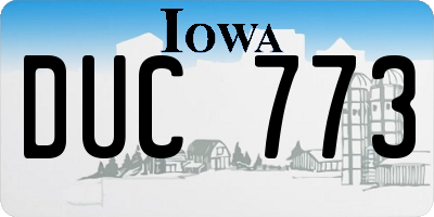 IA license plate DUC773