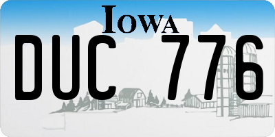 IA license plate DUC776