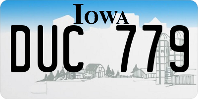 IA license plate DUC779