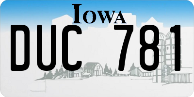 IA license plate DUC781