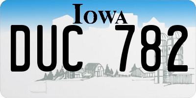 IA license plate DUC782