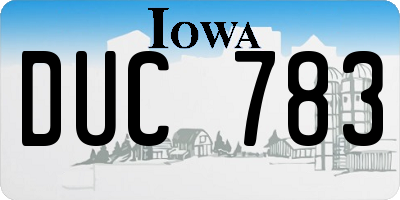 IA license plate DUC783
