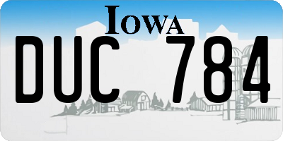 IA license plate DUC784