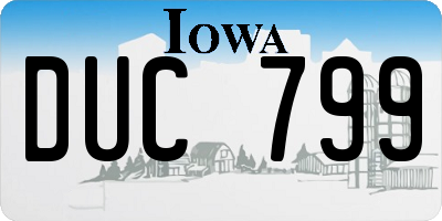 IA license plate DUC799