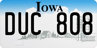 IA license plate DUC808