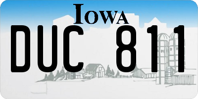 IA license plate DUC811