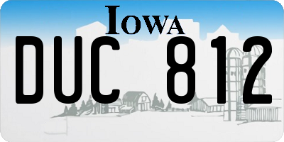 IA license plate DUC812