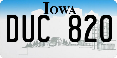 IA license plate DUC820