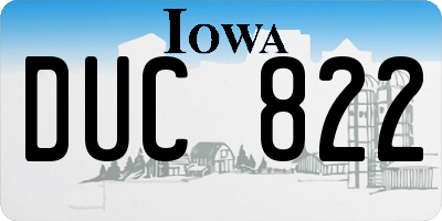 IA license plate DUC822