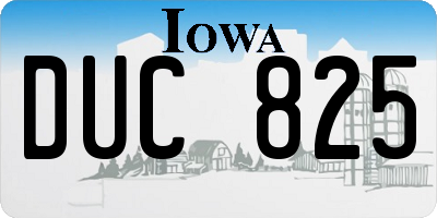 IA license plate DUC825